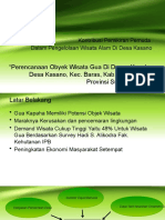 Perencanaan Obyek Wisata Gua Di Dusun Kapaha, Desa Kasano, Kec. Baras, Kab, Pasangkayu