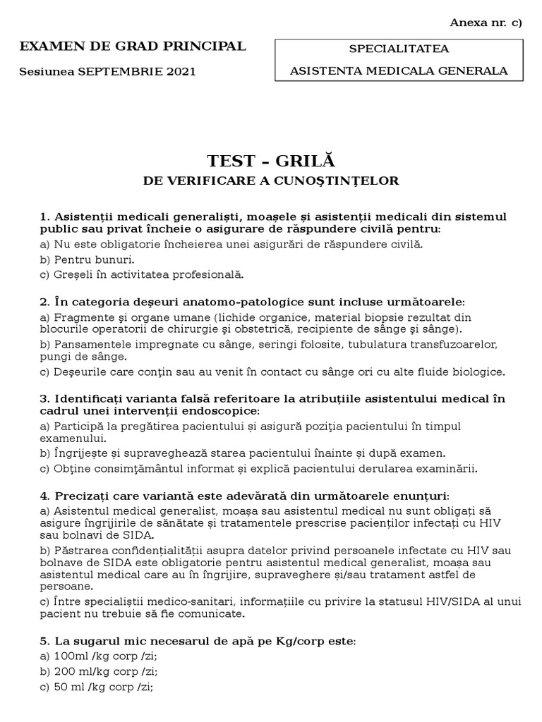 Amg - Test Grila 2021 | PDF