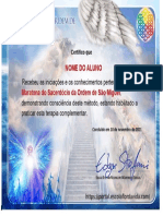 Certificado Sacerdócio Da Ordem de São Miguel