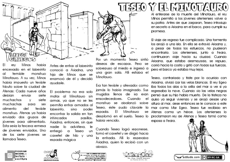 Mito-Teseo y El Minotauro | PDF | Minotauro | Personajes mitologicos