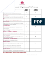 List of Documents For PSE Applications (APE & PPD Masters) : Documents French Candidate Foreign Candidate