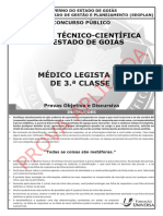 Funiversa 2015 SPTC Go Medico Legista de 3 Classe Prova