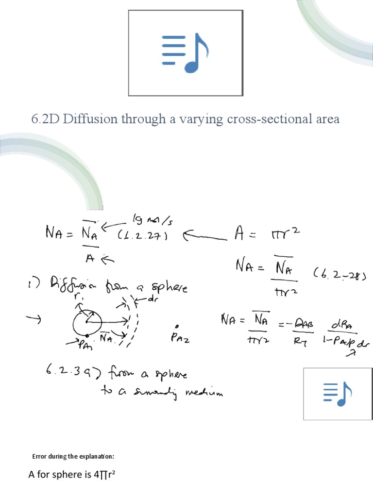 6.2D Diffusion Through A Varying Cross-Sectional Area | PDF