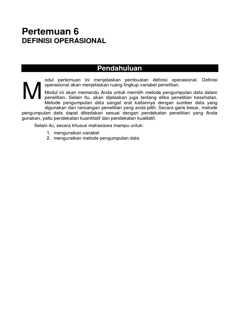 Definisi Operasional | PDF