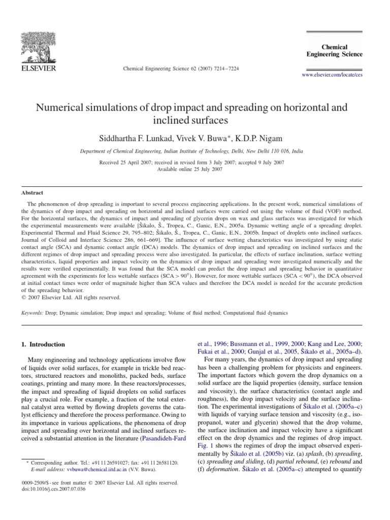 Drop Impact Dynamics on Surfaces | PDF | Drop (Liquid) | Wetting