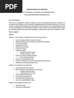 Cost Accounting and Control - Syllabus