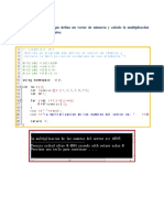 Escriba Un Programa Que Defina Un Vector de Números y Calcule La Multiplicación Acumulada de Sus Elementos. Solucion