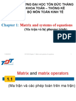 Matrix and systems of equations: Trường Đại Học Tôn Đức Thắng Khoa Toán - Thống Kê Bộ Môn Toán Kinh Tế