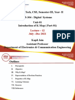 Program: B.Tech, CSE, Semester-III, Year-II CS-304: Digital Systems Unit-01 Introduction of K-Map (Part-01)