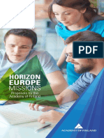 Horizon Europe Missions. Proposals by The Academy of Finland