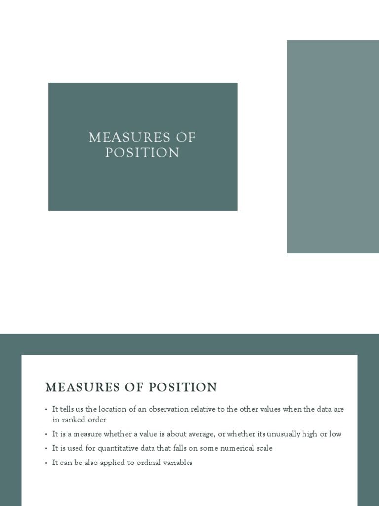 Understanding Measures of Position in Statistics | PDF | Standard Score ...