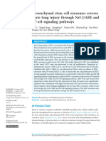 Mesenchymal Stem Cell Exosomes Reverse Acute Lung Injury Through Nrf-2/ARE and NF