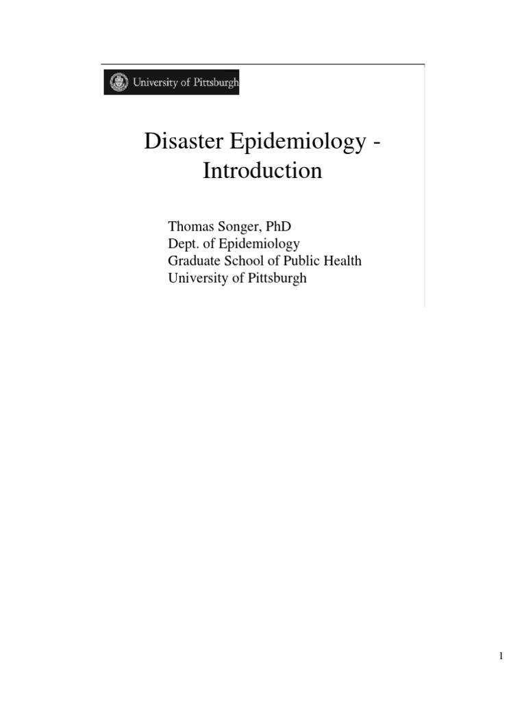 Disaster Epidemiology PDF Natural Disasters Epidemiology