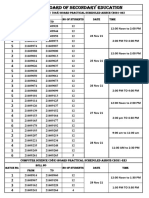 Practical Schedule - Physical Education and Computer Science - 2021