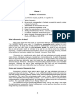 The Basics of Economics Learning Outcomes: at The End of This Chapter, Students Are Expected To