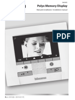 BTicino Polyx Memory Display Installer Manual