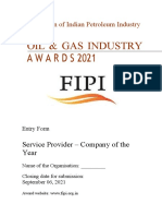FIPI Oil & Gas Industry Awards 2021 Entry Form