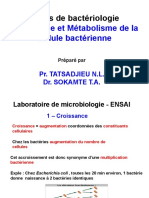 Chap 3. Croissance Bactérienne Et Métabolisme Bactérien