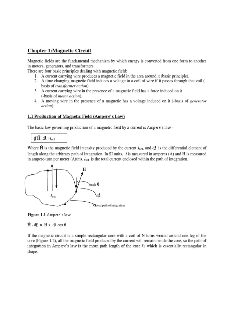 Chapter 1a - Magnetic Circuit | PDF | Magnetic Field | Inductor