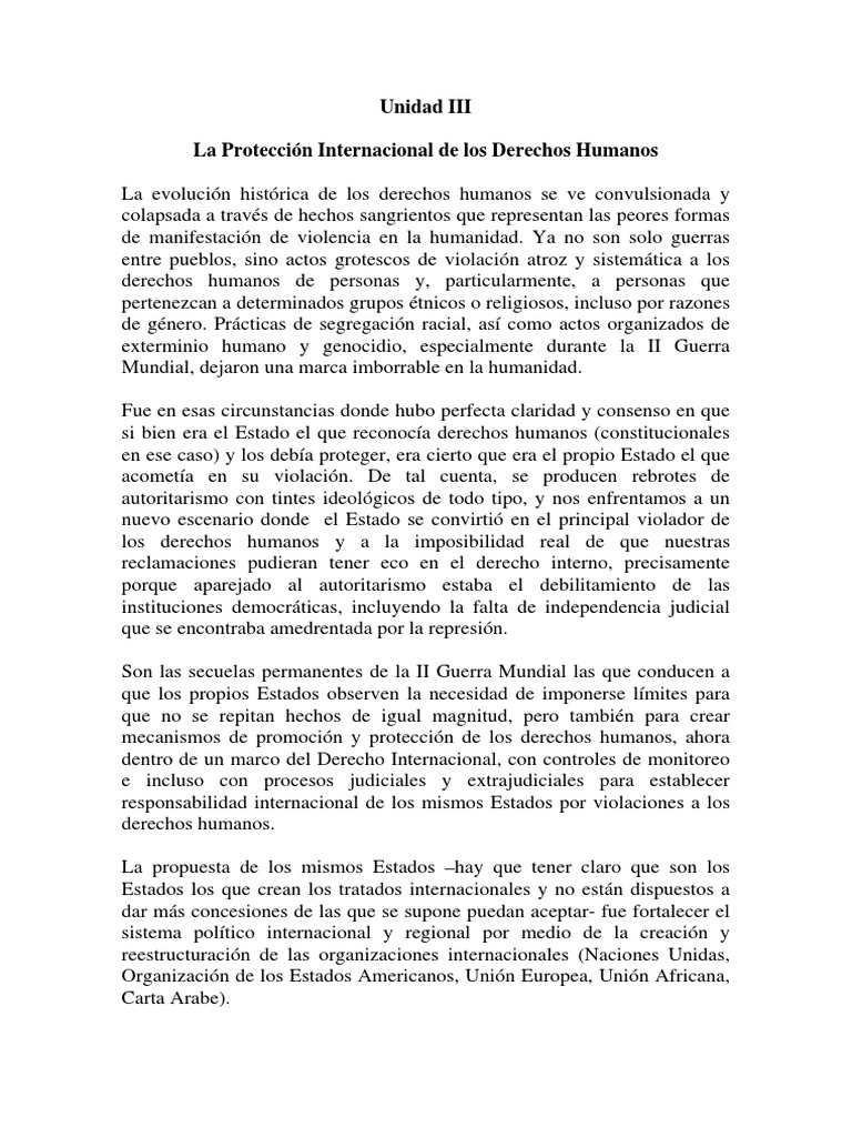 La Proteccion Internacional de Los Derechos Humanos | PDF | Derechos ...