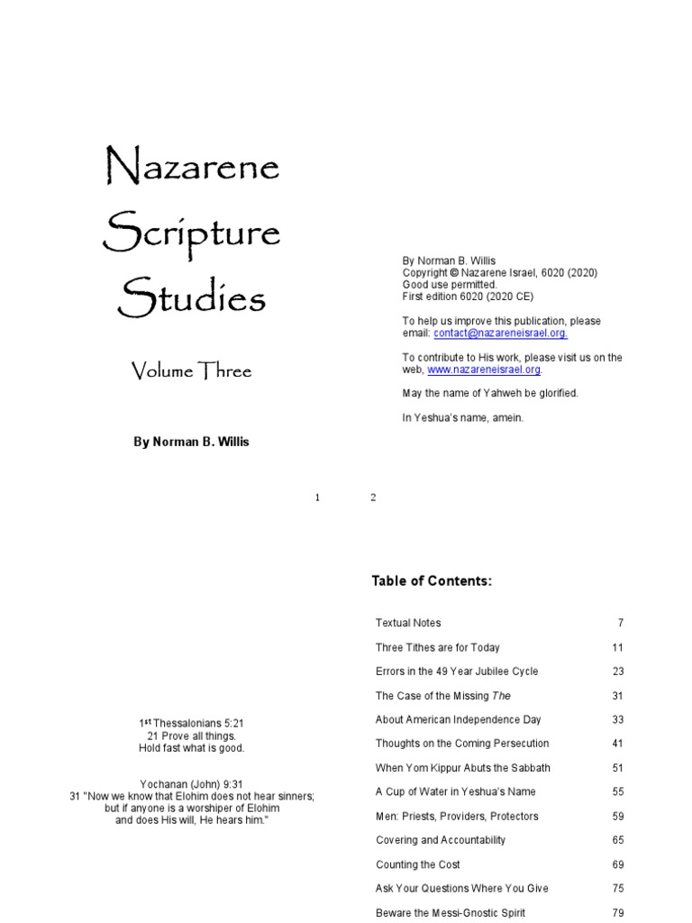 Nazarene Scripture Studies 3 v1 Printable en | PDF | Cain And Abel ...