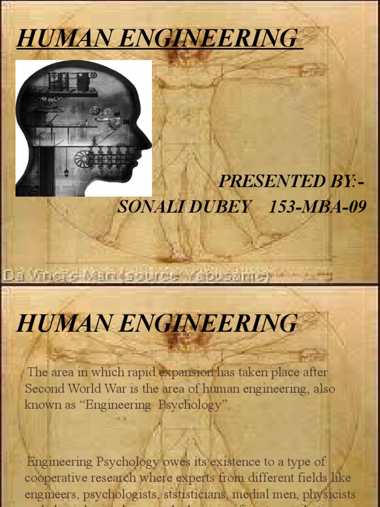 Human Engineering Overview by Sonali Dubey | PDF