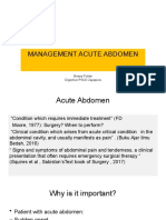 Management Acute Abdomen: Briand Pollah Digestive RSUD Jayapura