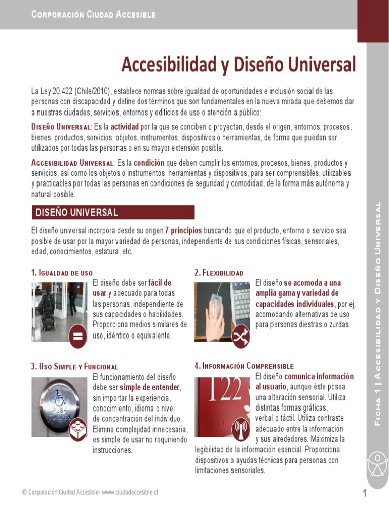 Ficha 1 Accesibilidad y Diseno Universal 2021 | PDF | Invalidez | Diseño
