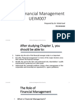Ch-1: Financial Management UEIM007: Prepared by Dr. Vishal Goel 9924046460