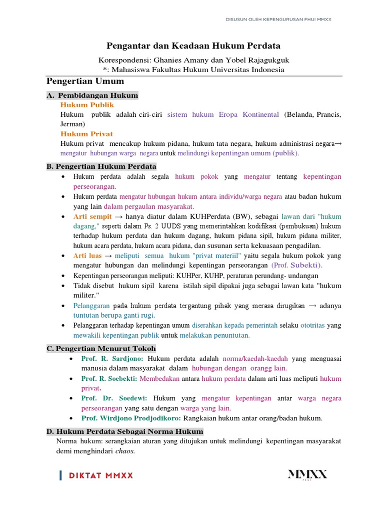 Hukum Perdata di Indonesia dan KUHPer | PDF | Ilmu Sosial | Hukum