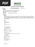 Department of Electrical Engineering: Semester:4 Subject: Signals and Systems Lab. No. 04 Objective