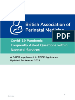 Covid-19 Pandemic Frequently Asked Questions Within Neonatal Services