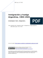 Andreassi Cieri, Alejandro (1991) - Inmigracion y Huelga Argentina, 1900-1920