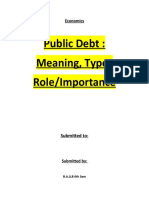 Public Debt: Meaning, Types Role/Importance: Economics
