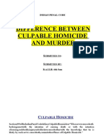 Difference Between Culpable Homicide and Murder: Indian Penal Code