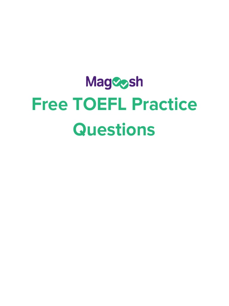 Free TOEFL Practice Questions PDF | PDF | Self-Improvement | Science ...