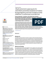 Dihydroartemisinin-Piperaquine For Intermittent Preventive Treatment of Malaria During Pregnancy and Risk of Malaria in Early Childhood - A Randomized Controlled Trial.