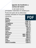 Investigación de Fundición y Puntos de Fusión