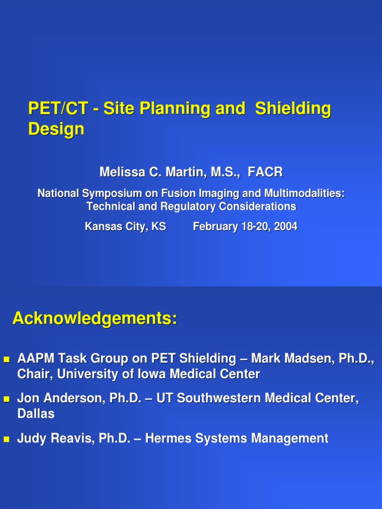 Pet/Ct - Site Planning and Shielding Design | PDF | Positron Emission ...