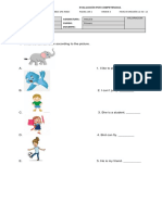 Evaluación Inglés - Primero - Cantidad 12