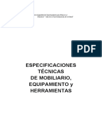 Especificaciones Técnicas de Mobiliario y Equipamento Con Firma