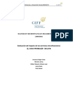 Evaluación Del Impacto de Los Servicios Microfinancieros. EL CASO PROMUJER - BOLIVIA