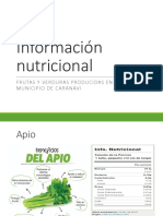 Informacion Nutricional Frutas y Verduras Caranavi
