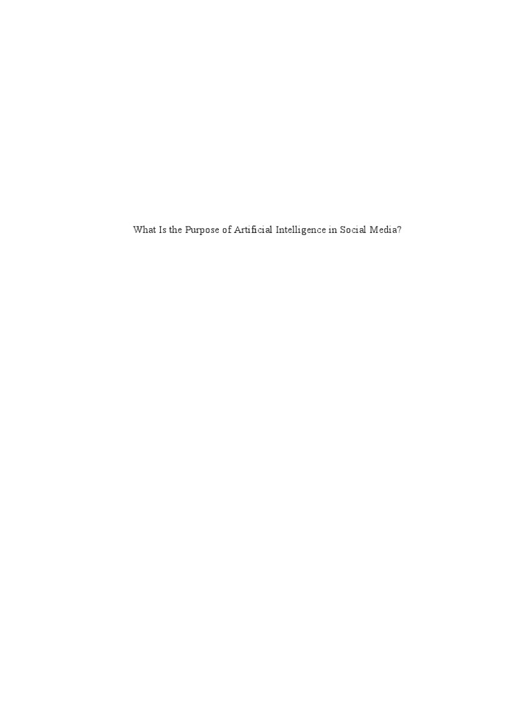 AI's Role in Social Media | PDF | Artificial Intelligence ...