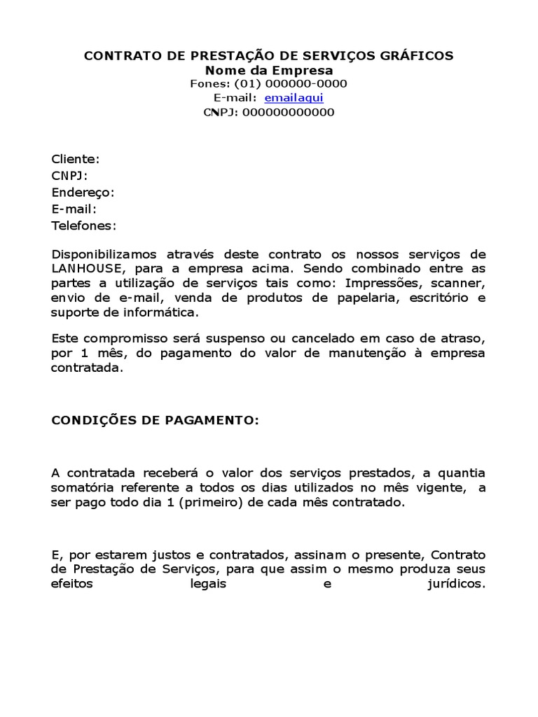 Contrato de Prestação de Serviços Gráficos | PDF