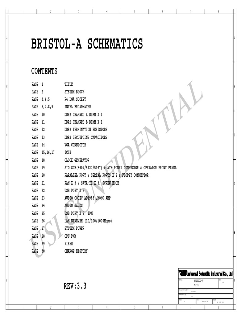 BristolA Schematics Usi Confidential PDF Electronic Engineering