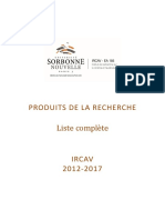 Ircav Produits de La Recherche 21 03 2018