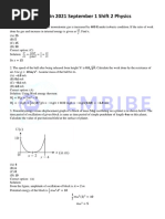 JEE Main 1st Sep 2021 Shift 2 Physics Embibe