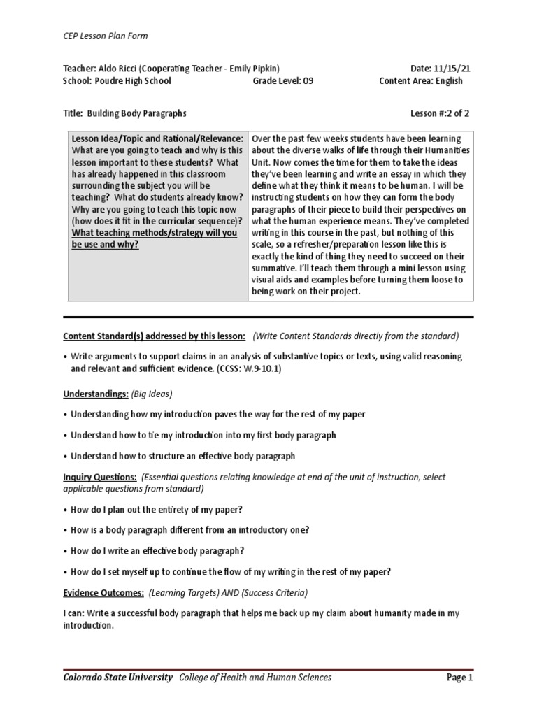 Lesson Plan 2 | PDF | Lesson Plan | Teachers