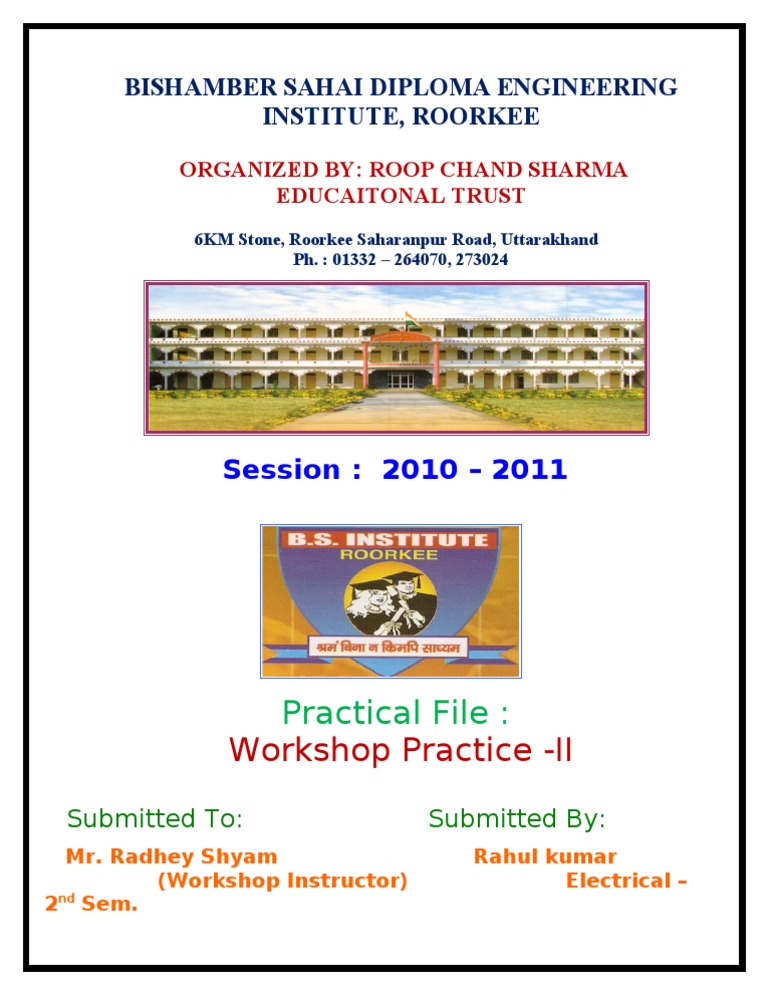 Workshop Practice II Diploma Project | PDF